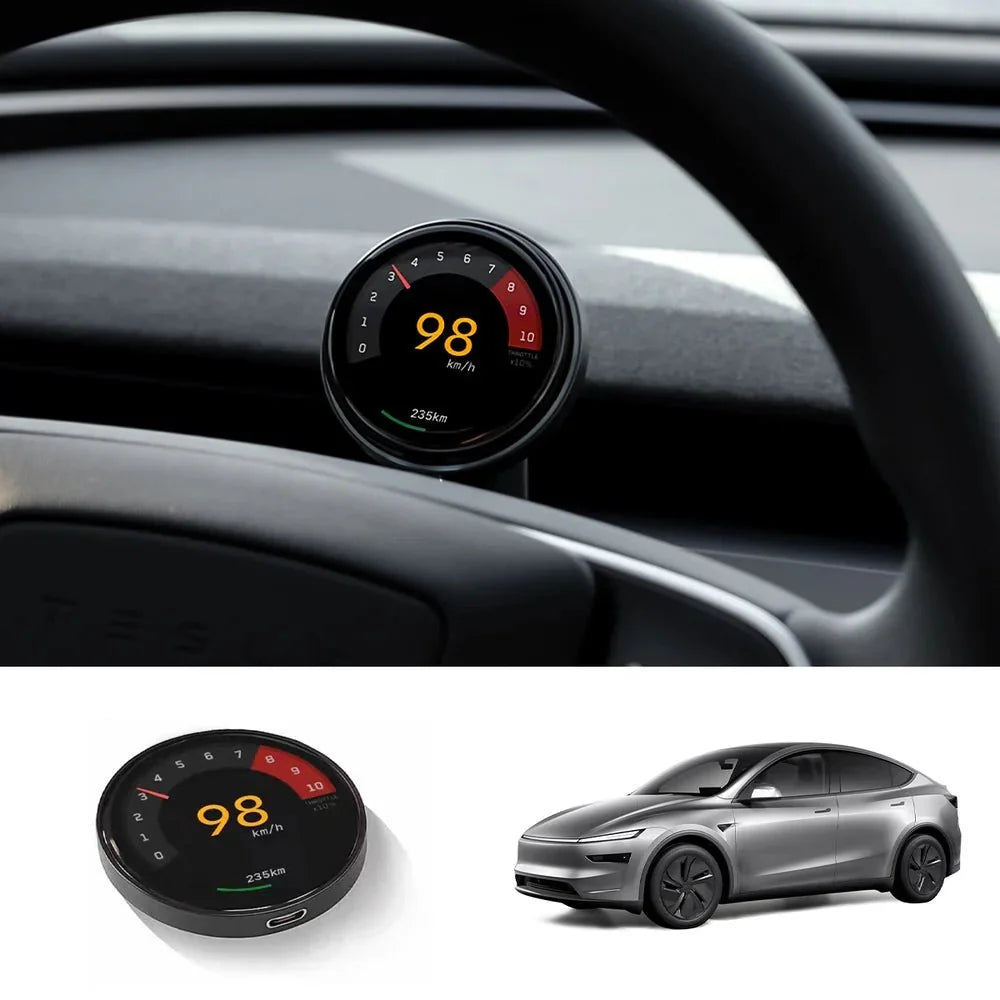 Smart Dashboard Gauge Display – Mini HUD for Tesla Model 3/Y (2017+)