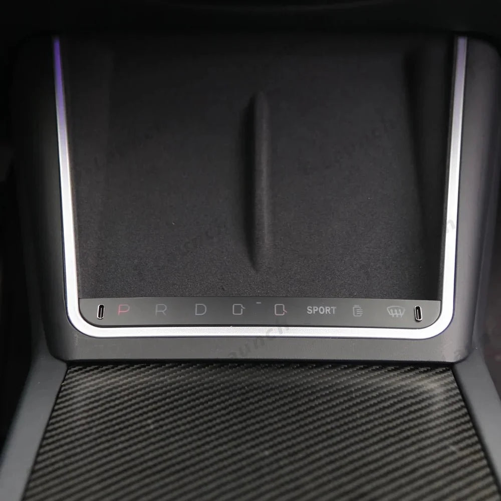Smart Touch Center Console Wireless Charging Dock with Ambient Light Sync for Tesla Model Y Juniper 2025+ / Model 3 Highland 2024+