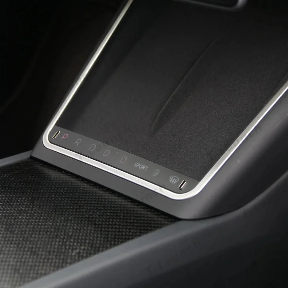 Smart Touch Center Console Wireless Charging Dock with Ambient Light Sync for Tesla Model Y Juniper 2025+ / Model 3 Highland 2024+