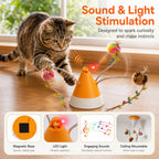MirokenMiaSpin 360 Magnetic Rotating Cat Teaser Toy for Indoor Cats - USB-C Hands-Free Play to Beat Boredom