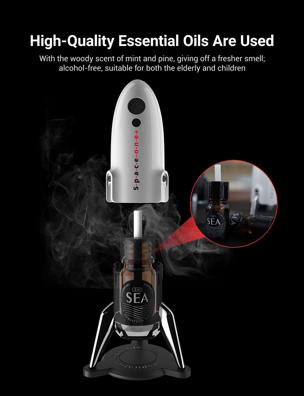 Miroken Space One Rocket Perfume Diffuser for Tesla