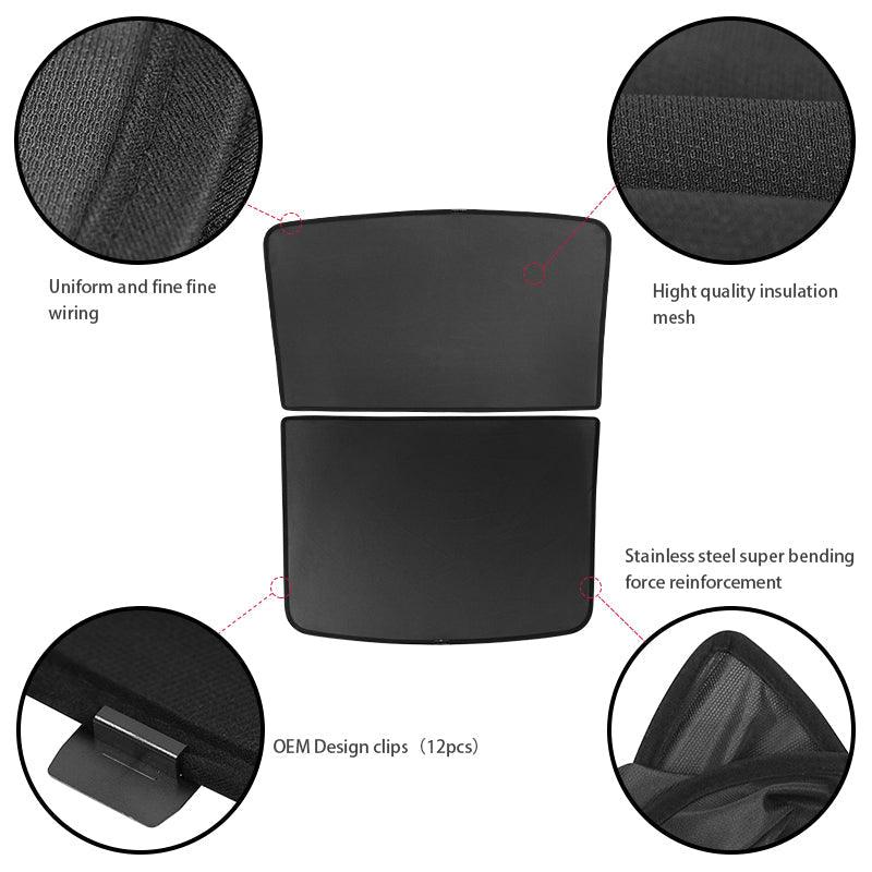 Split Glass Roof Sunshade for Tesla Model Y(2020-2024) Sun Visor Accessories Sun Blocking Heat Shade