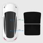 Split Glass Roof Sunshade for Tesla Model Y(2020-2024) Sun Visor Accessories Sun Blocking Heat Shade