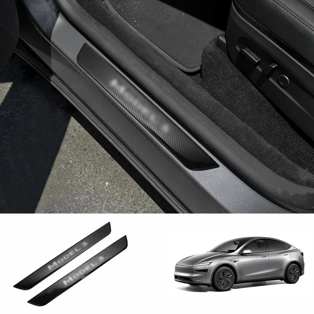 Stainless Steel Door Sill Protection Covers for Tesla Model Y Juniper 2025+