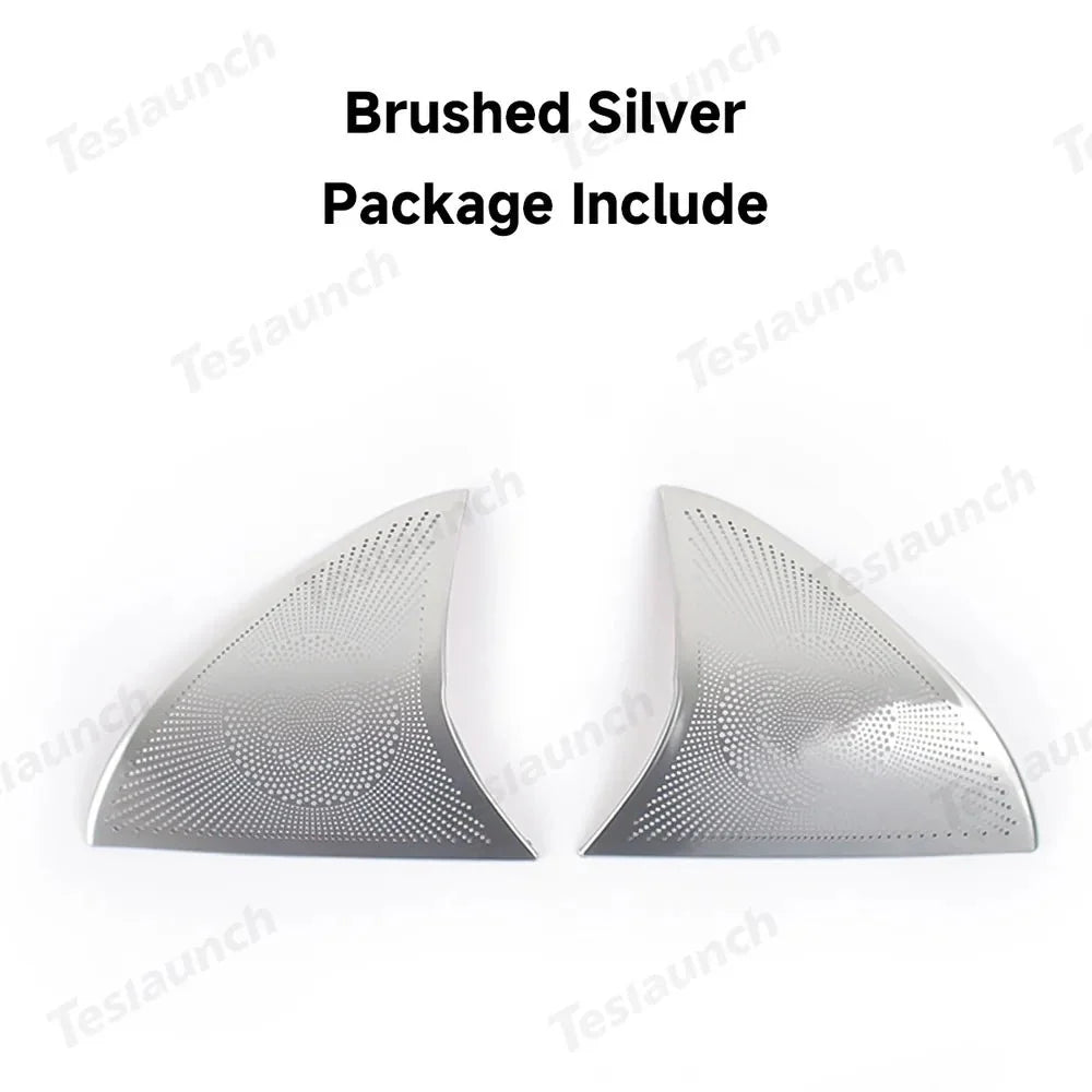 Stainless Steel Front Door Triangle Speaker Covers for Tesla Model Y Juniper 2025+