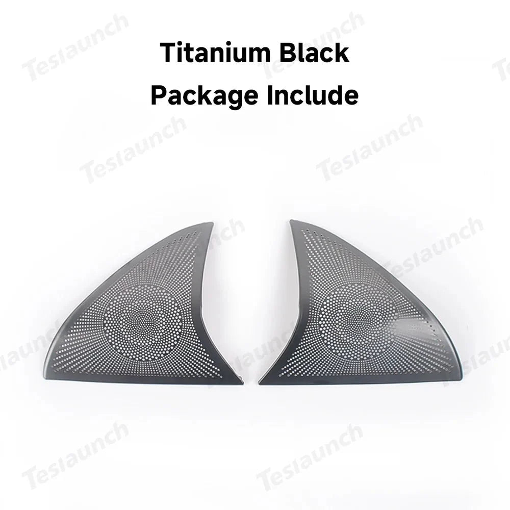 Stainless Steel Front Door Triangle Speaker Covers for Tesla Model Y Juniper 2025+