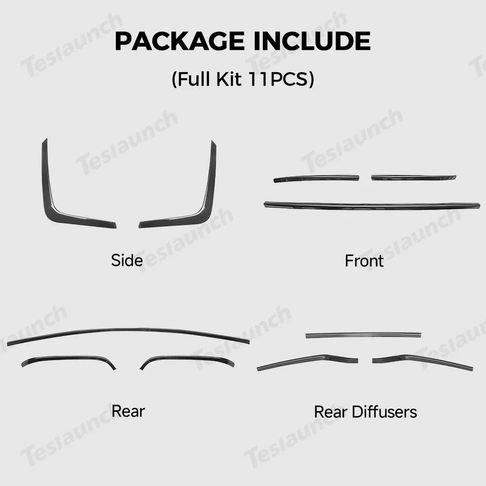 Stainless Steel Front & Rear Bumper Protector Trim for Tesla Model Y Juniper 2025+