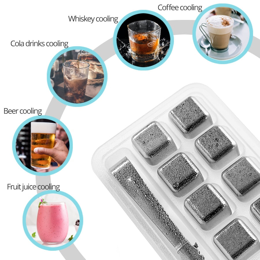Reusable Stainless Steel Ice Cubes for Perfect Drinks