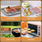 Versatile Stainless Steel Cooling Rack with Non-Stick Coating