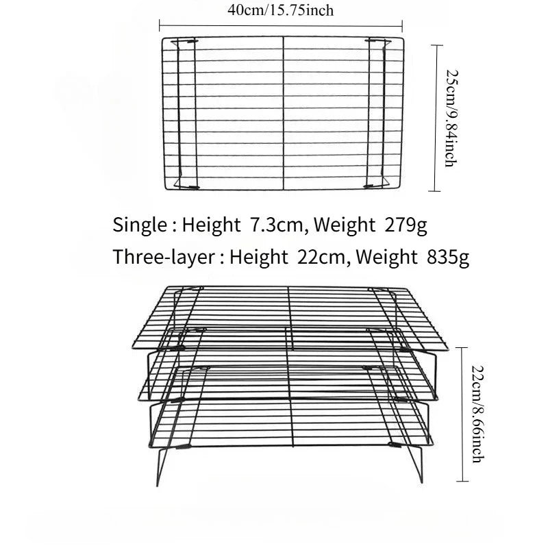 Versatile Stainless Steel Cooling Rack with Non-Stick Coating