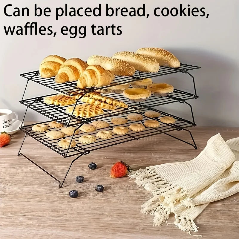 Versatile Stainless Steel Cooling Rack with Non-Stick Coating