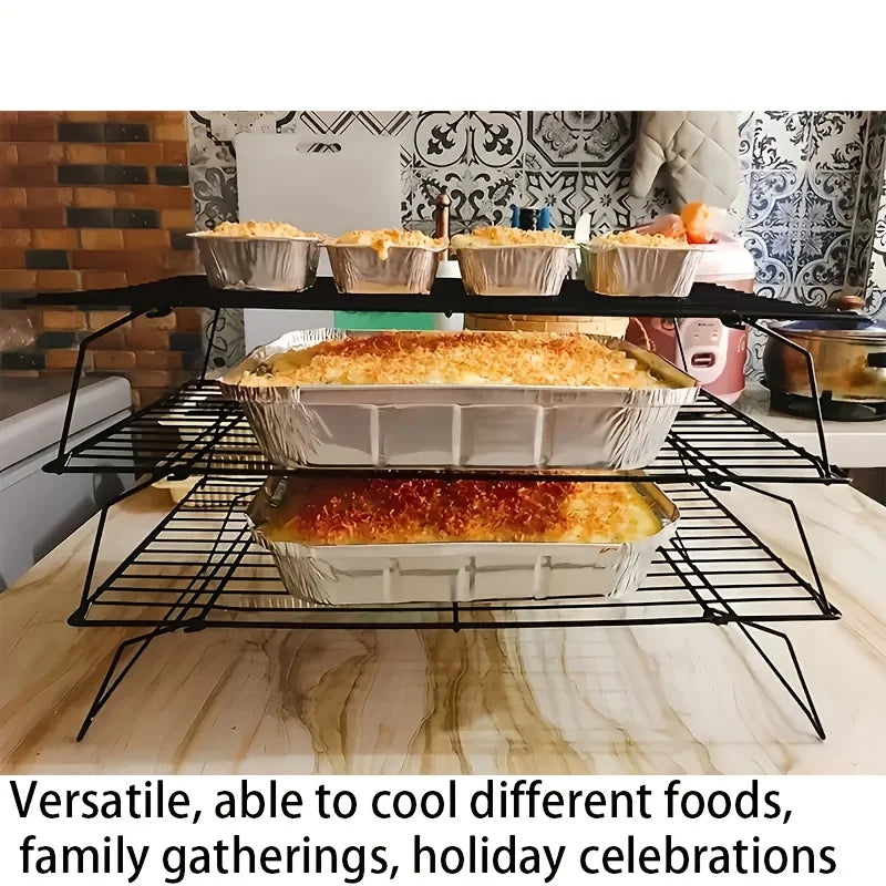 Versatile Stainless Steel Cooling Rack with Non-Stick Coating