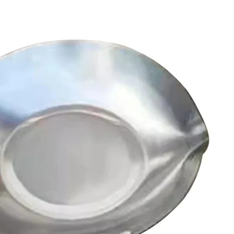 Stainless steel melting pot with spout and wooden handle