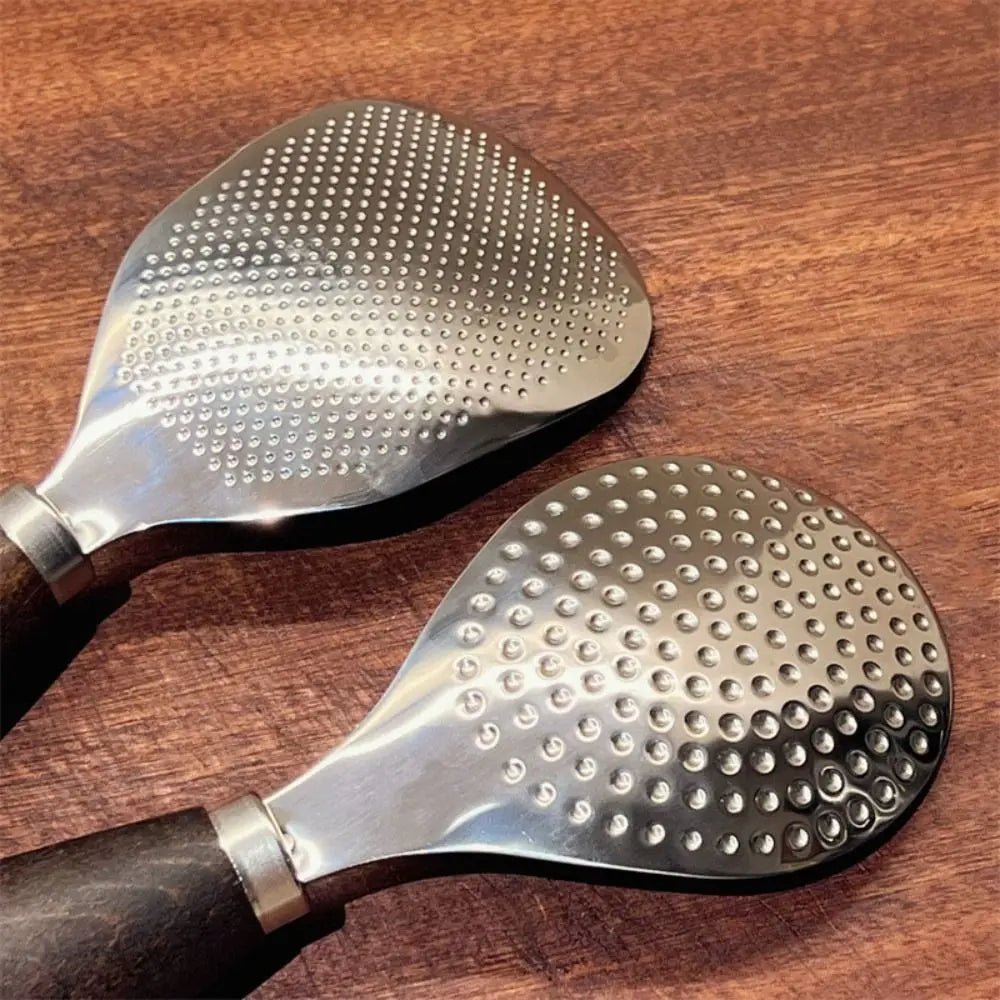 Stainless Steel Rice Scoop with Wooden Handle - Comfortable and Stylish