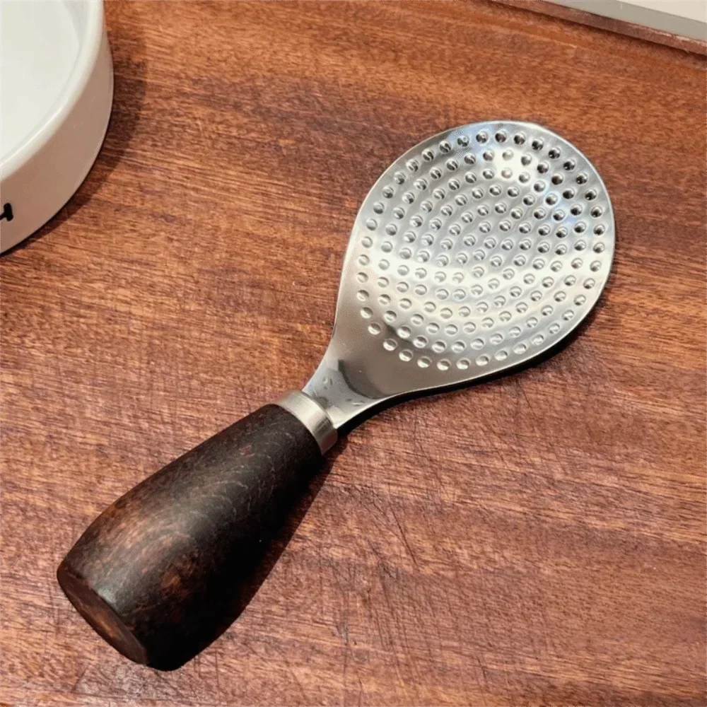 Stainless Steel Rice Scoop with Wooden Handle - Comfortable and Stylish