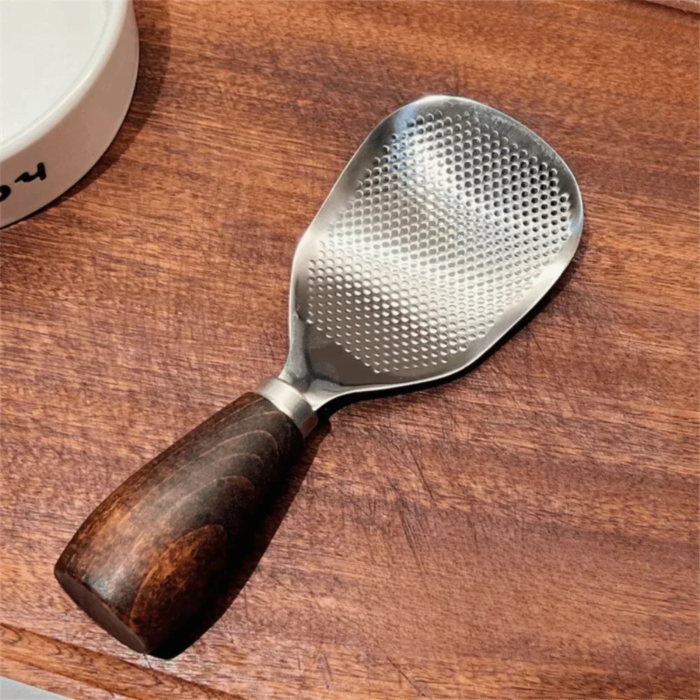 Stainless Steel Rice Scoop with Wooden Handle - Comfortable and Stylish