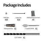 Starlink Cable Routing Kit with Wall Pass-Through Grommet – 1" Drill Bit Included for Gen 2/3 Dish & Mini Ethernet