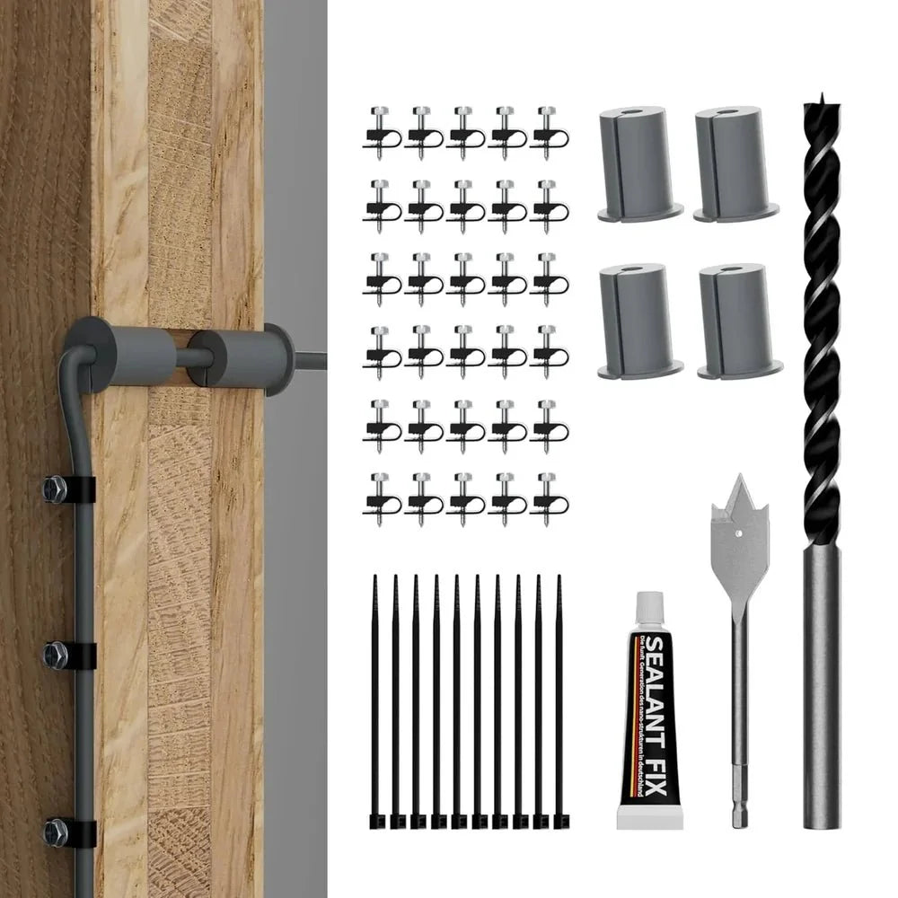 Starlink Cable Routing Kit with Wall Pass-Through Grommet – 1" Drill Bit Included for Gen 2/3 Dish & Mini Ethernet