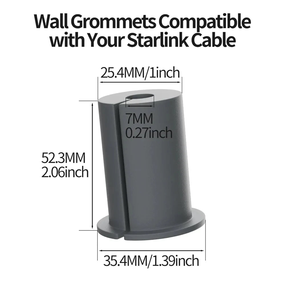 Starlink Cable Routing Kit with Wall Pass-Through Grommet – 1" Drill Bit Included for Gen 2/3 Dish & Mini Ethernet