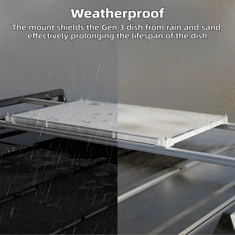 Starlink Gen 3 All-in-One Protective Cover with Integrated Flat Roof Rack Mount