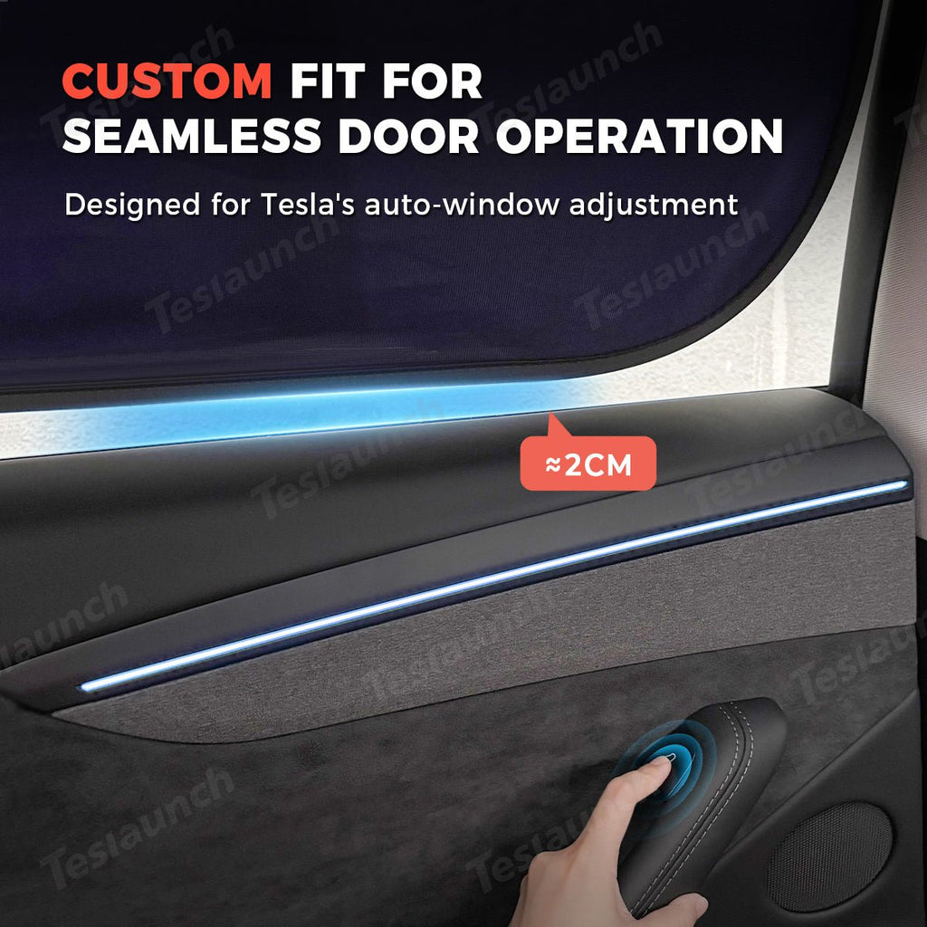 Static Cling Mesh Insulated Side Window Sunshade For Tesla Model 3