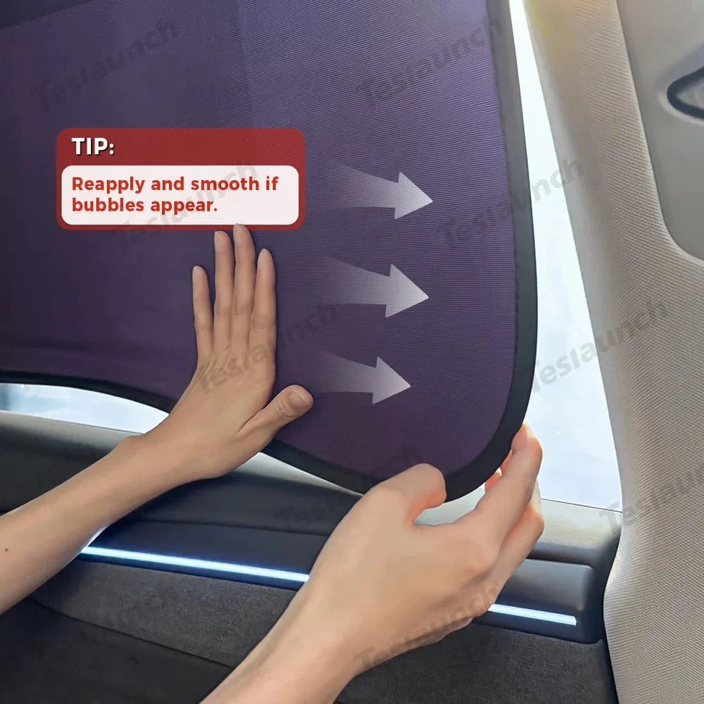 Static Cling Mesh Insulated Side Window Sunshade For Tesla Model 3