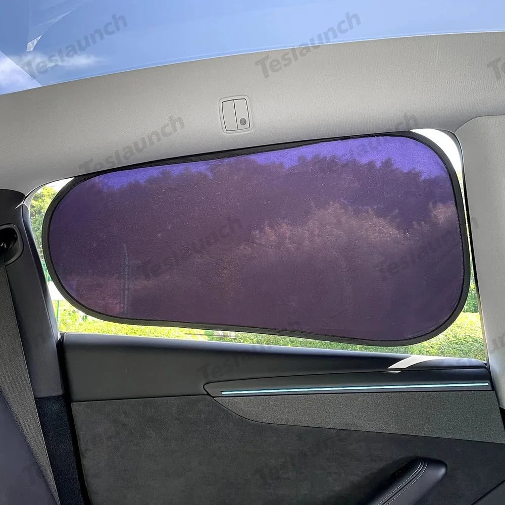 Static Cling Mesh Insulated Side Window Sunshade For Tesla Model 3