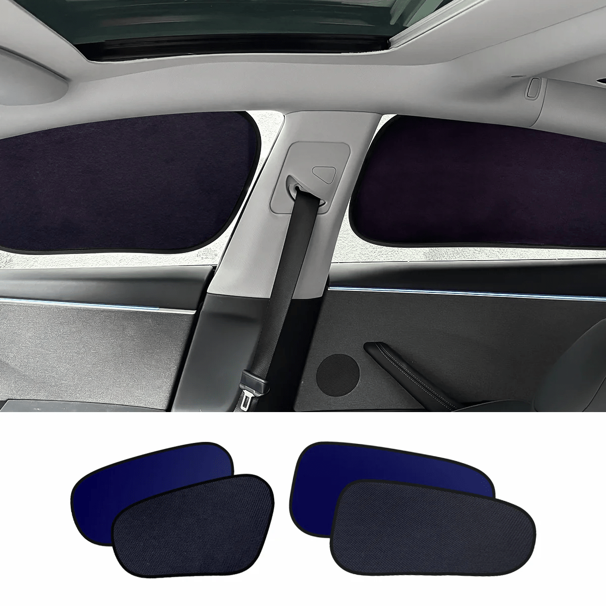 Static Cling Mesh Insulated Side Window Sunshade For Tesla Model 3/Y