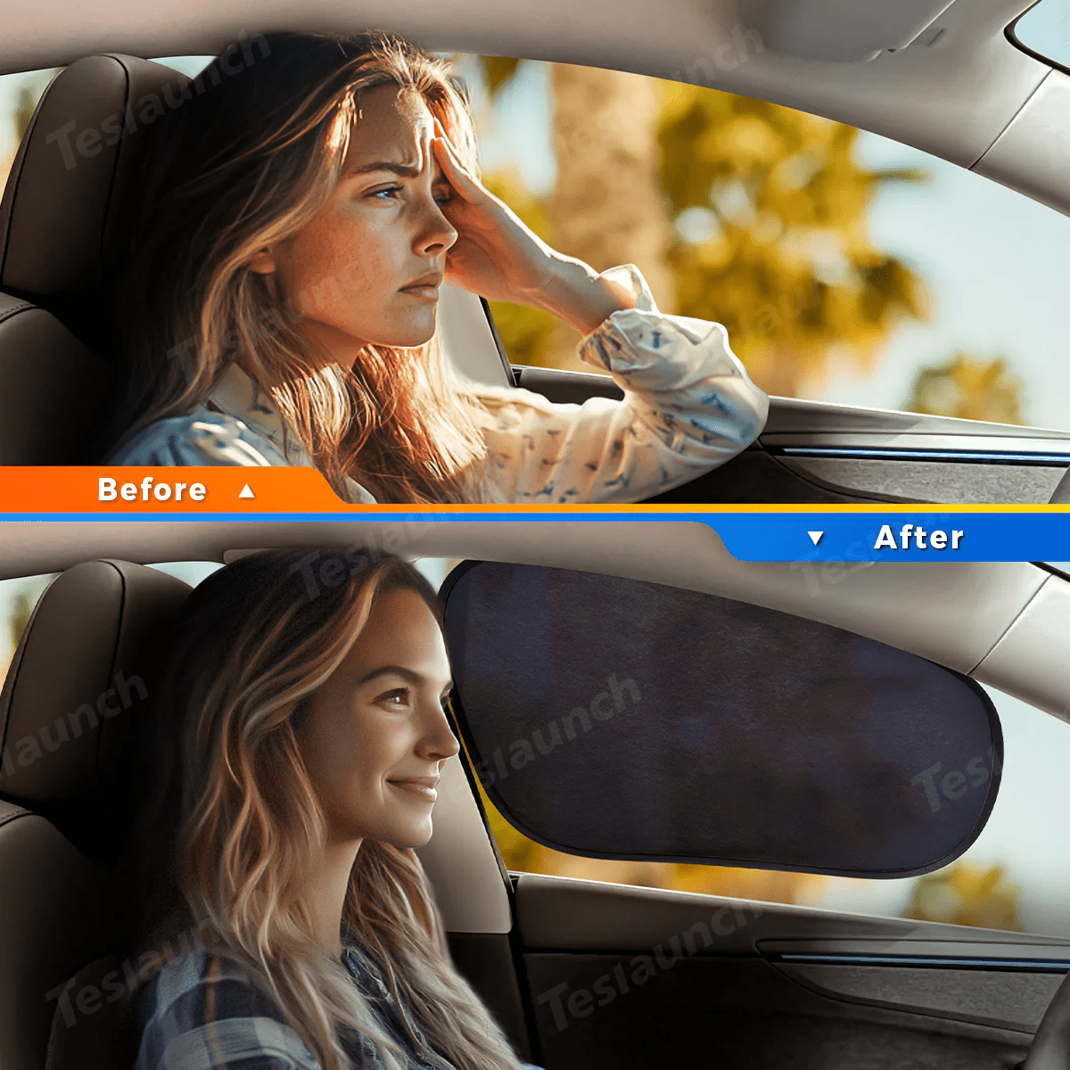 Static Cling Mesh Insulated Side Window Sunshade For Tesla Model 3/Y