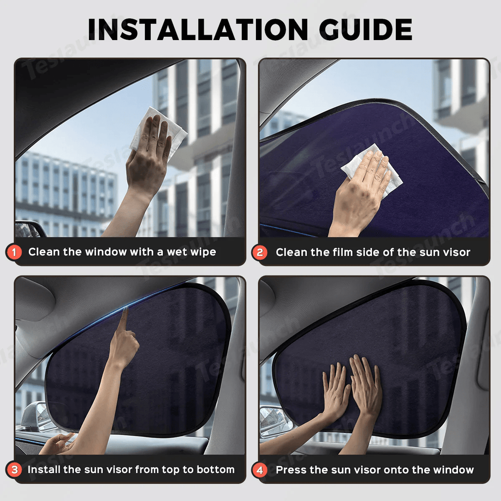 Static Cling Mesh Insulated Side Window Sunshade For Tesla Model 3/Y