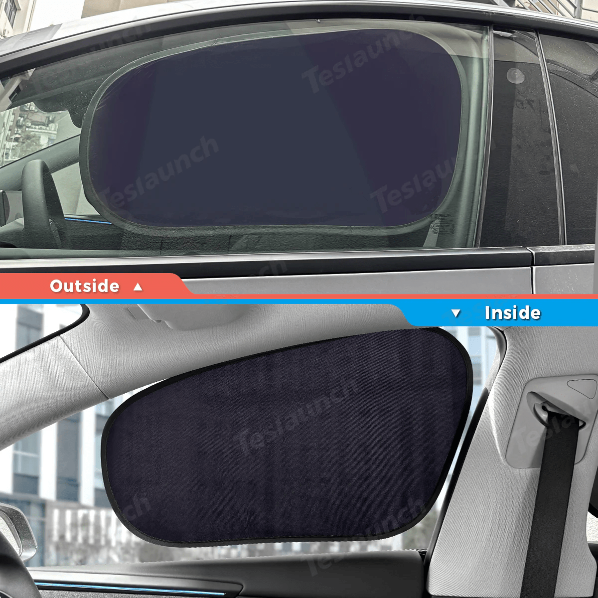 Static Cling Mesh Insulated Side Window Sunshade For Tesla Model 3/Y