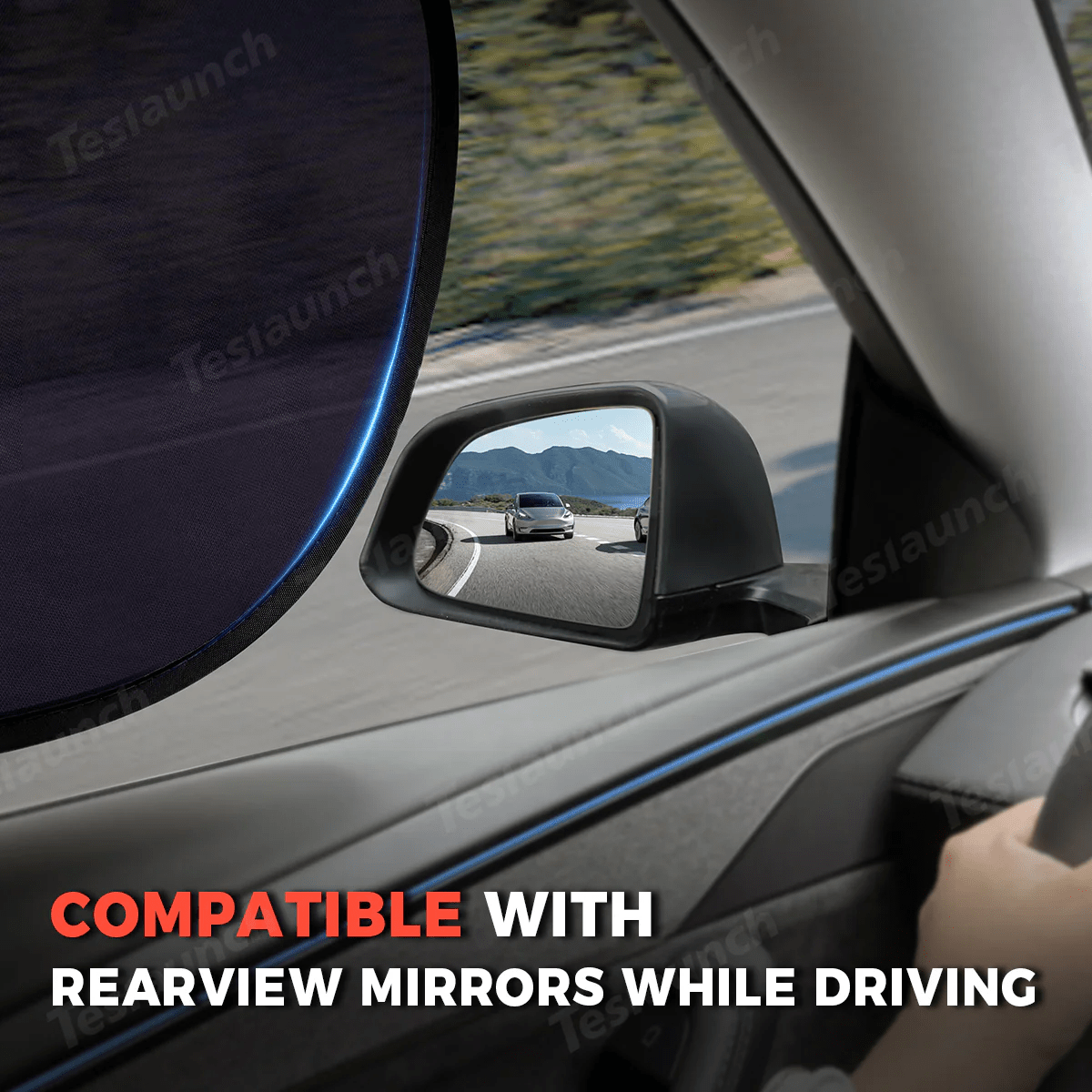 Static Cling Mesh Insulated Side Window Sunshade For Tesla Model 3/Y