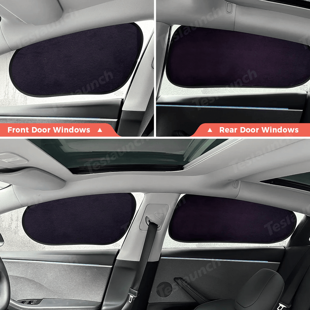 Static Cling Mesh Insulated Side Window Sunshade For Tesla Model 3/Y