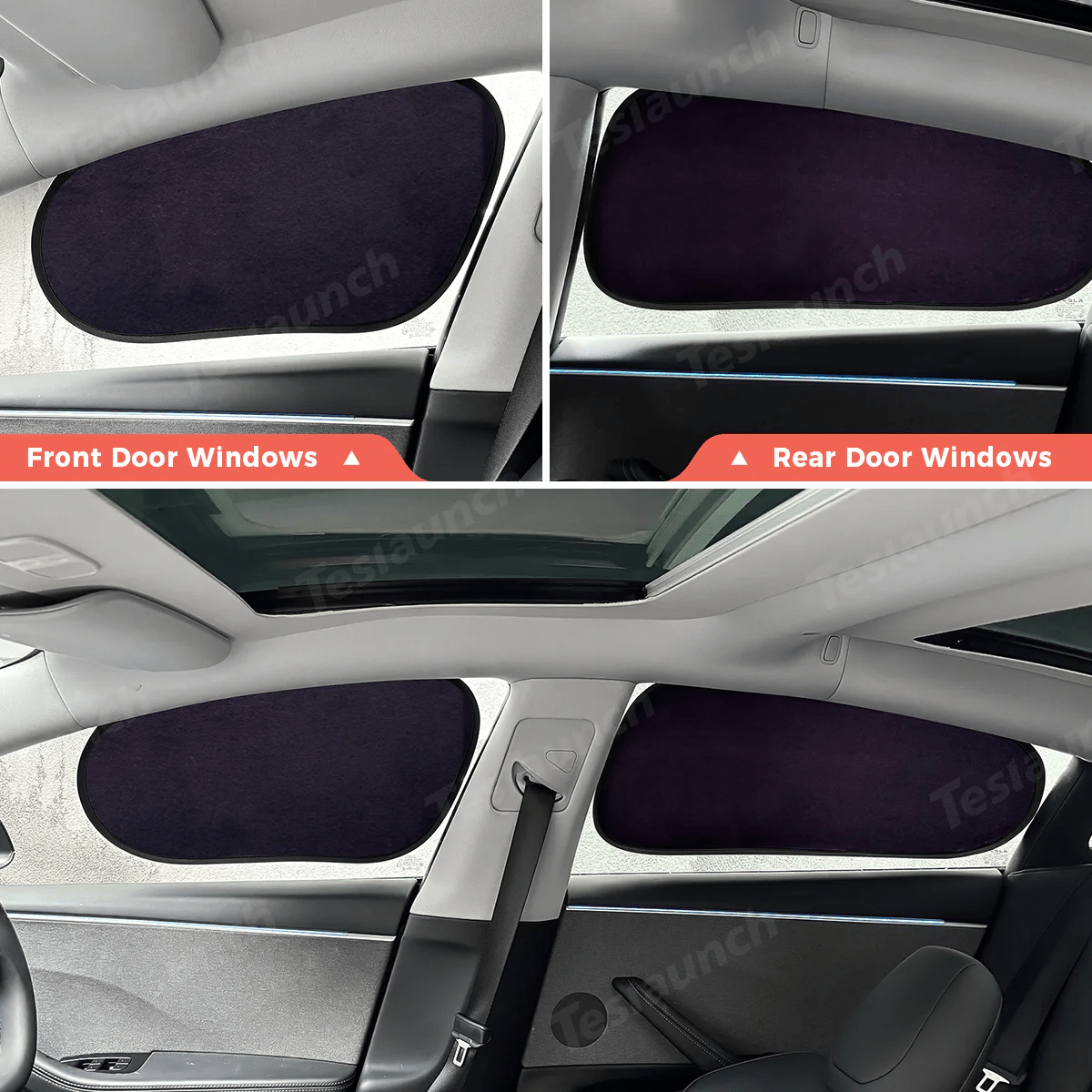 Static Cling Mesh Insulated Side Window Sunshade For Tesla Model 3/Y