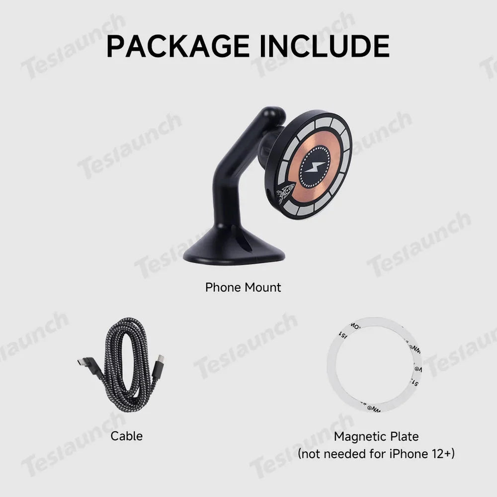 Steering Wheel Magnetic Magsafe Wireless Charging Phone Holder For Tesla Model 3/Y(2017-2025)
