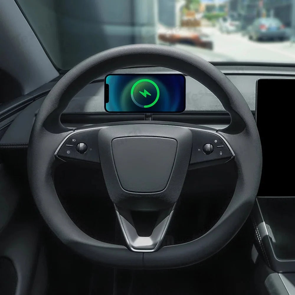Steering Wheel Magnetic Magsafe Wireless Charging Phone Holder For Tesla Model 3/Y(2017-2025)