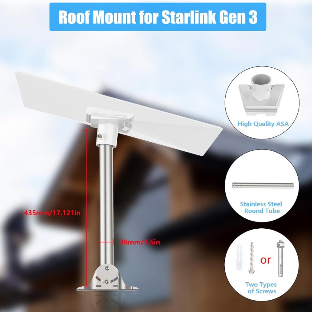 Straight Pipe Roof Mount Kit for Starlink Gen 3