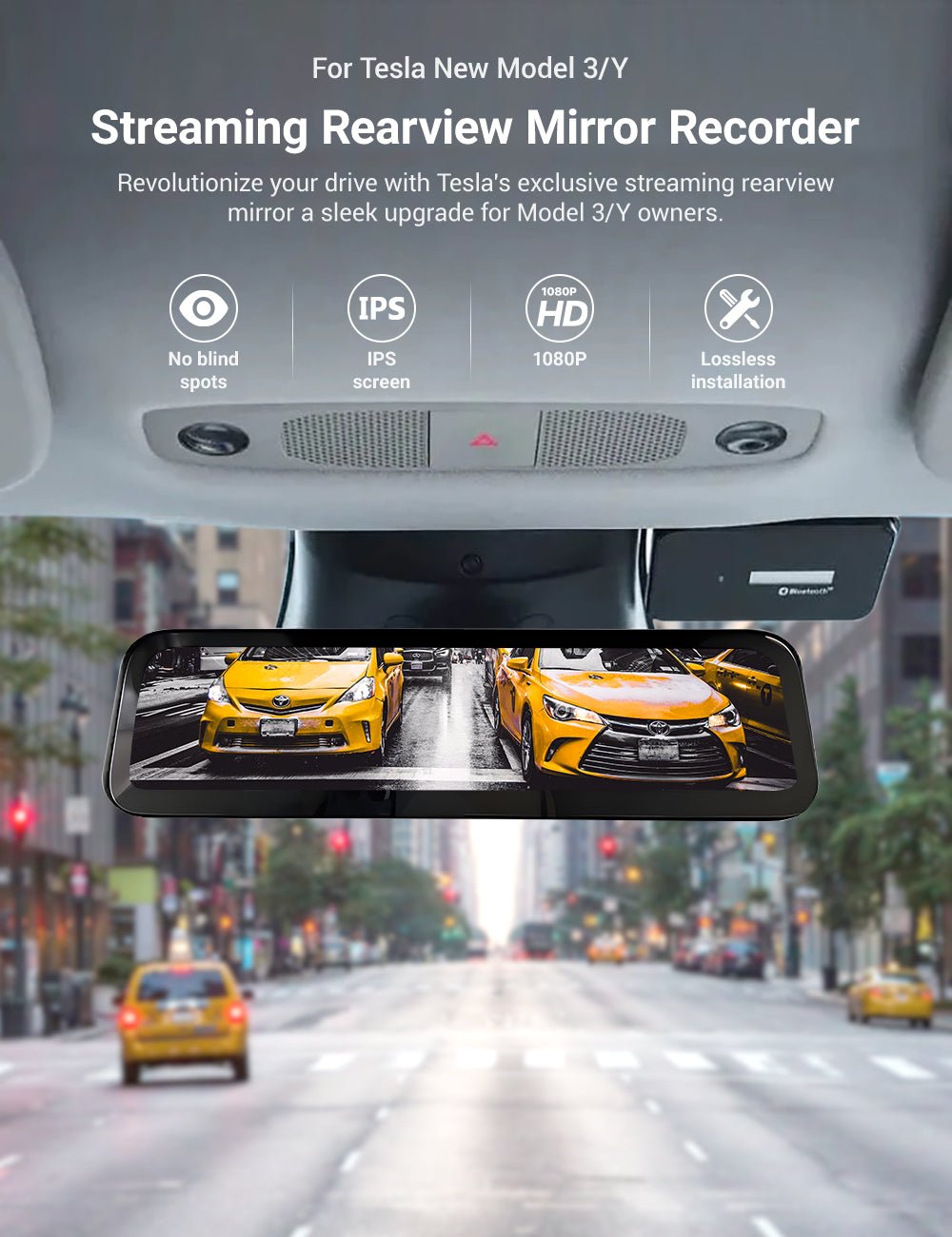 Streaming Rearview Mirror Recorder for Model 3 Highland / Model Y Juniper (HW4.0) | Miroken
