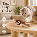 Klmays Rechargeable Flapping Bird Cat Toy for Indoor Cats - Tap-Activated Plush Kicker Toy for Boredom Relief & Hunting Instinct Play