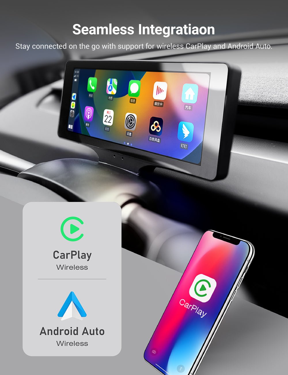 Miroken 7′′ Gear Shift Touch Screen Dashboard Display for Model 3 Highland / Model Y Juniper
