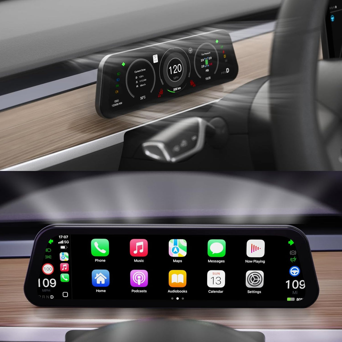 Miroken 9.6 Inch Instrument Cluster Dashboard Display for Model 3 / Y