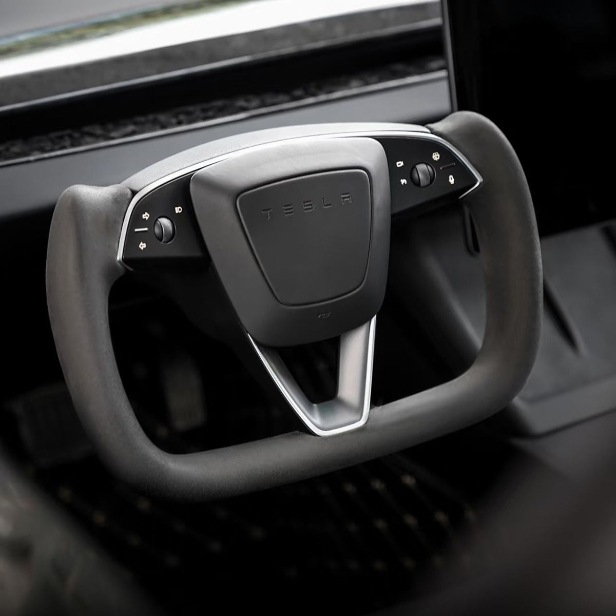 Miroken Alcantara Yoke Steering Wheel for Model 3 Highland & Model Y Juniper
