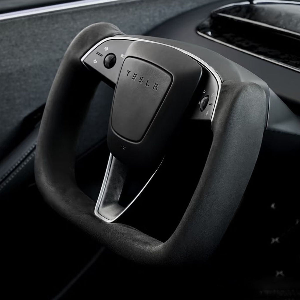 Miroken Alcantara Yoke Steering Wheel for Model 3 Highland & Model Y Juniper