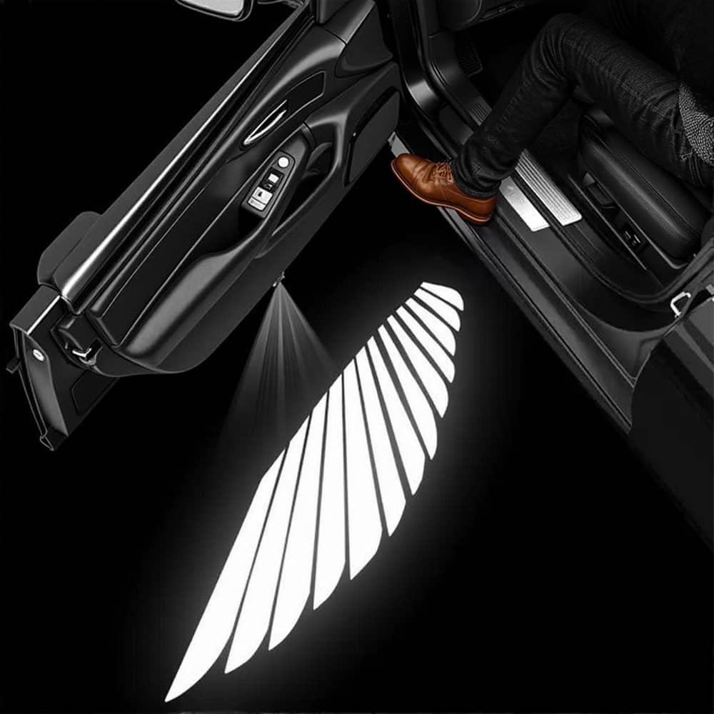Miroken Angel Wings Door Welcome Lights for Model 3/Y/S/X