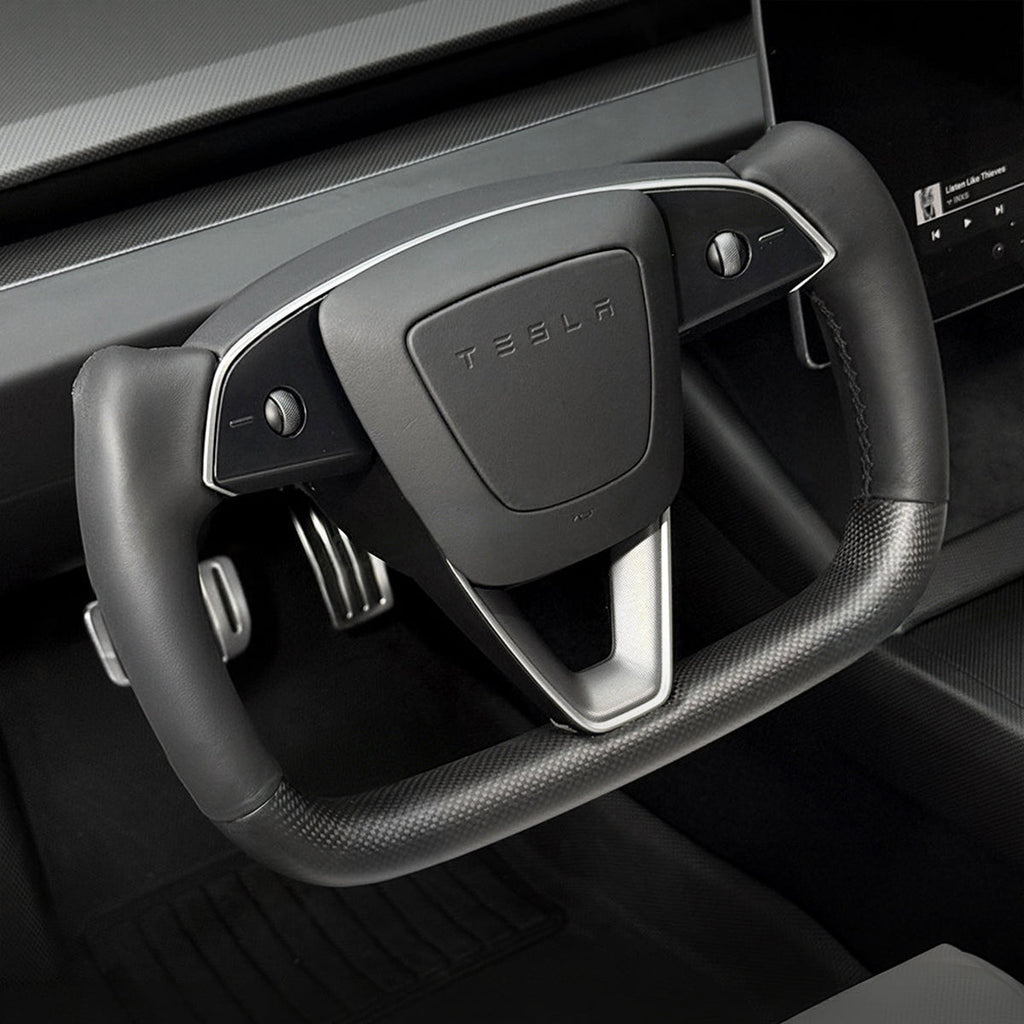 Miroken Carbon Fiber Heated Yoke Steering Wheel for Model 3 Highland / Model Y Juniper