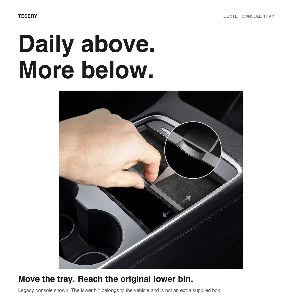Miroken Center Console Tray for Model 3 & Model Y & Model YL