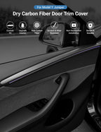 Miroken Dry Carbon Fiber Door Trim Cover for Tesla Model Y Juniper