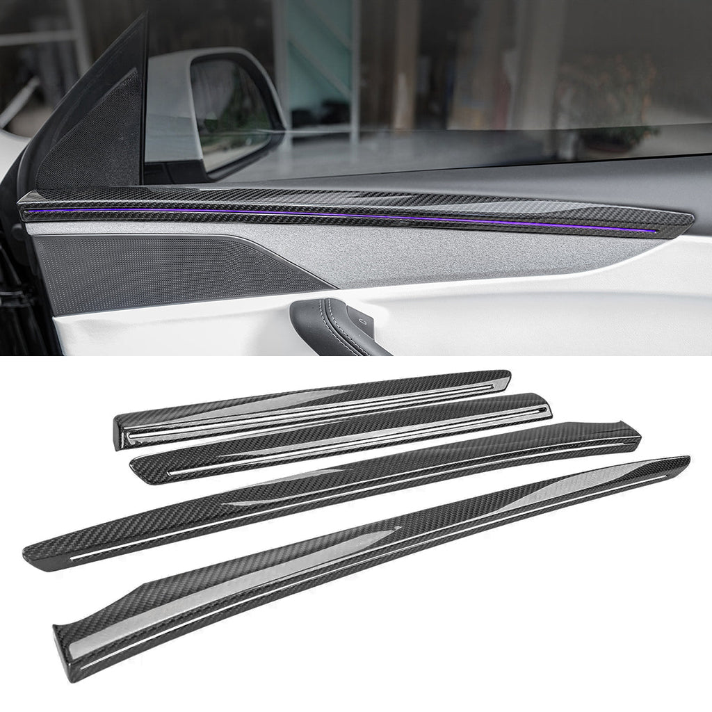 Miroken Dry Carbon Fiber Door Trim Cover for Tesla Model Y Juniper