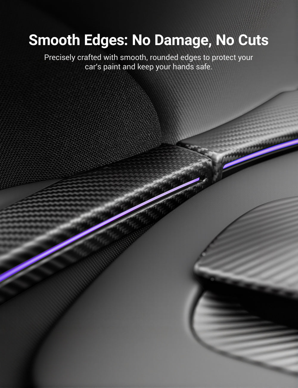 Miroken Dry Carbon Fiber Door Trim Cover for Tesla Model Y Juniper