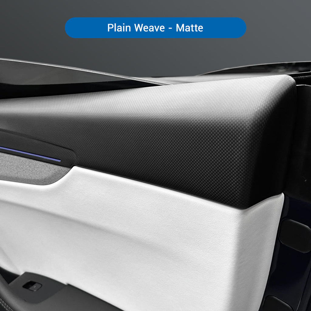 Miroken Dry Carbon Fiber Full Upper Oversized Extended Door Panel Overlays for Model Y Juniper